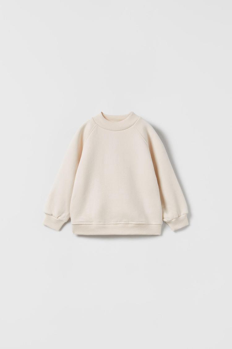 HIGH NECK SWEATSHIRT Ecru ZARA United Kingdom